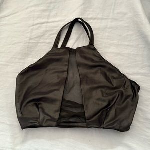 Mika yoga wear leather look sports bra